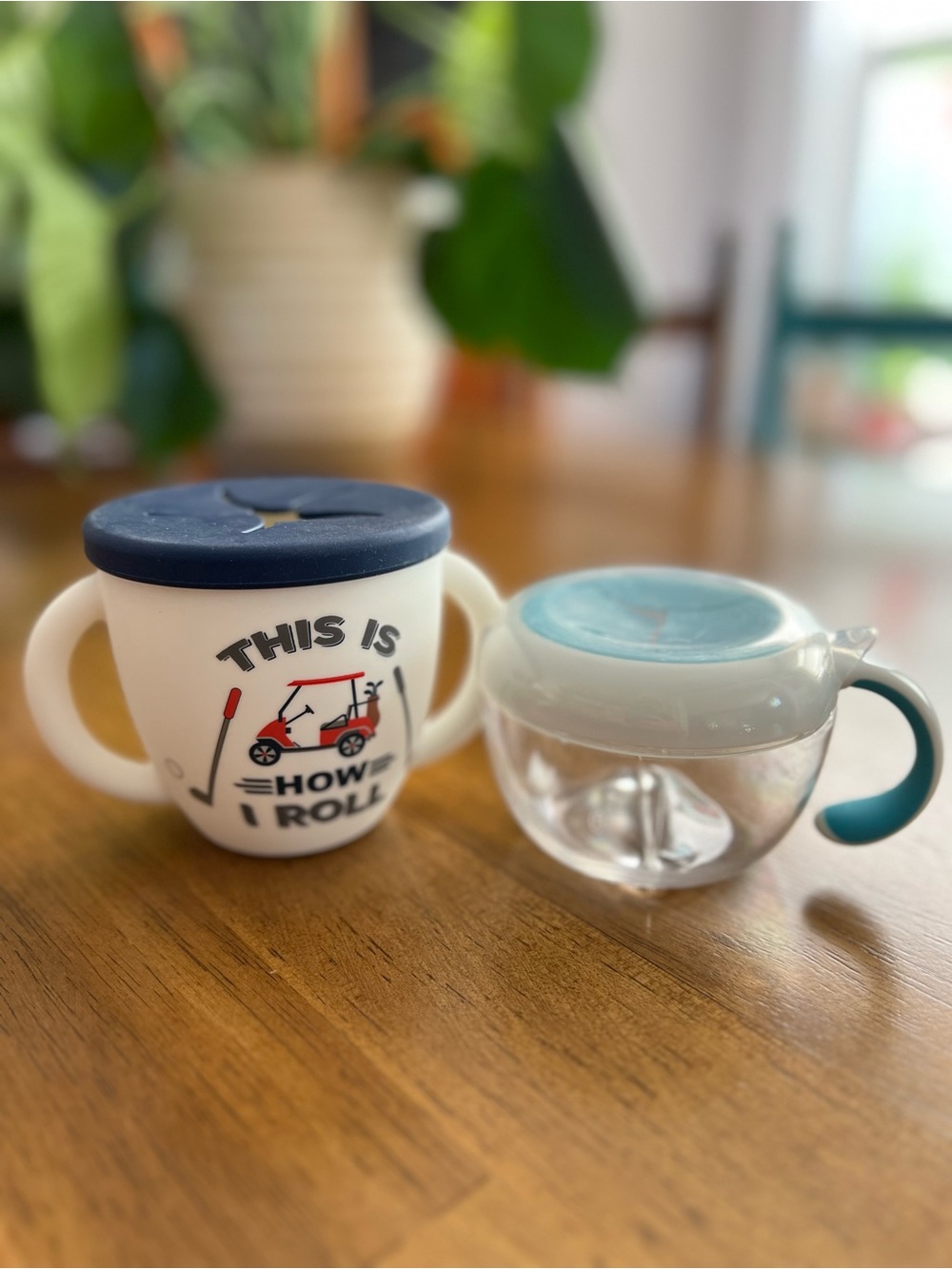 Two toddler snack containers - golf theme
